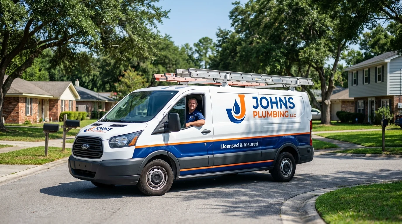 Johns Plumbing LLC service van in Shady Cove, OR